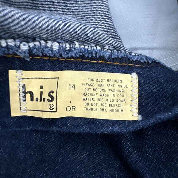 Vintage 70s Chic H.I.S Mom Jeans Sz 14 (27x32) Orange Thread Yoke American Denim - Picture 9 of 10
